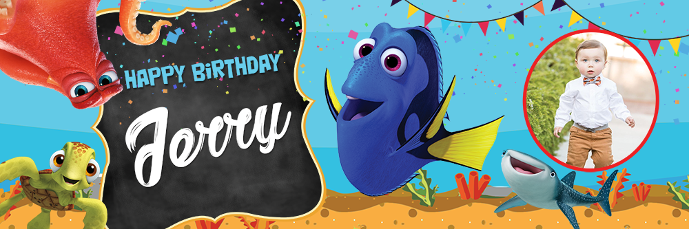 A perfect Finding Nemo banner for your Kid`s birthday