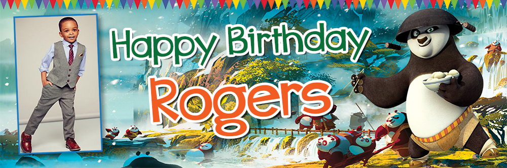 Special Birthday banner with Kung Fu Panda theme on it