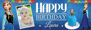 Princess Anna themed Customized Birthday Banner