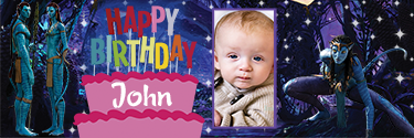 Neytiri Character Avatar Themed Custom Photo Birthday Banner