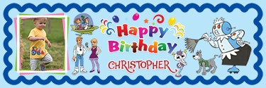 Rosey Robot & Jetsons Theme Custom Photo Birthday Banner