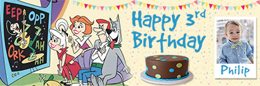 Mr and Mrs Jetson Custom Photo Birthday Banner