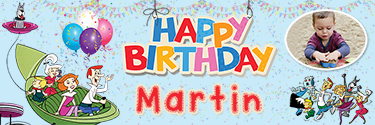 Nuclear Family The Jetsons Theme Custom Birthday Banners
