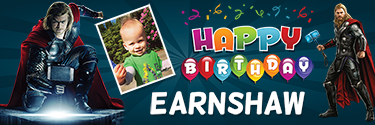 Inspiring Thor Themed Personalised Photo Birthday Banner