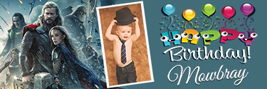 Odin inspired Thor Series Personalised Photo Birthday Banner
