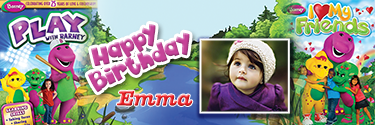 Barney & Friends theme Personalised Photo Birthday Banner