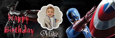 Black Panther Inspired Captain America Custom Birthday Banner