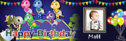 Baby Dinos Themed Custom Photo Birthday Banner