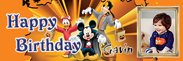 Mickey Mouse Halloween Theme Custom Birthday Banner