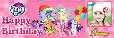 Pink theme My Little Pony Custom Photo Birthday Banner