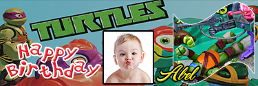 Donatello & Ninja Turtles Theme Custom Birthday Banner