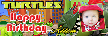 Leonardo Turtle Character Ninja Turtles Theme Custom Birthday Banner