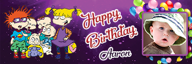 Baby Characters Rugrats Theme Custom Photo Birthday Banner