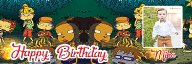 Susie & Angelica RugRats Theme Custom Birthday Banner
