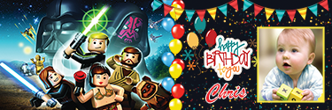This Star wars themed personalized birthday banner is full of kids' favorite Rebel Alliance of Lego. Together with the Rebel Alliance troops,
