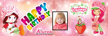 Rag Doll inspired Strawberry Shortcake Birthday banner