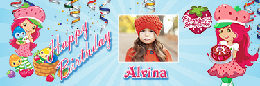 Berry's special Strawberrycake themed Happy Birthday banner