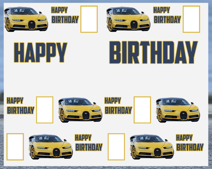 FREE DELIVERY Personalised Birthday Banner Bugatti D020 Name with any Age 